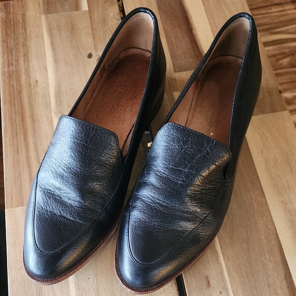 Black Leather Madewell Frances Loafers size 6 - Picture 5 of 8